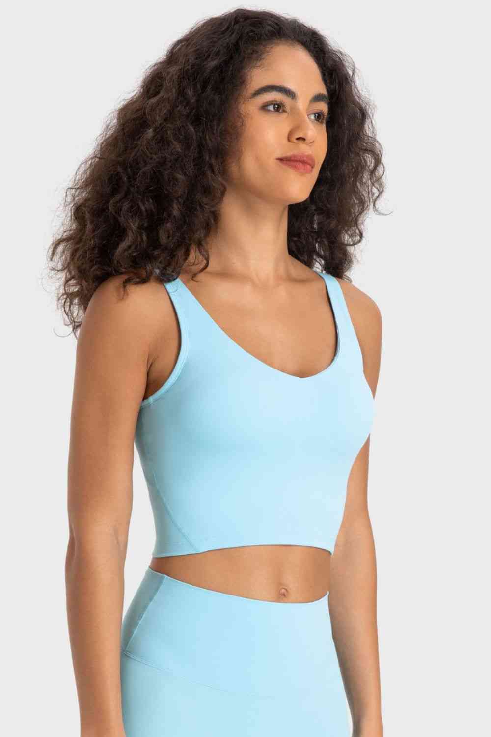 SHE REBEL - Deep V-Neck Crop Sports Bra | Available in 5 Colors
